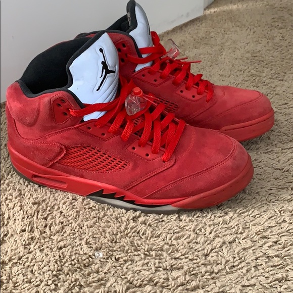 red suede jordan 5s